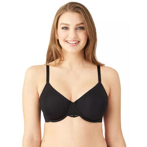 Wacoal 32D 851257 Lace Impression Seamless T-Shirt‎ Bra Black NWT